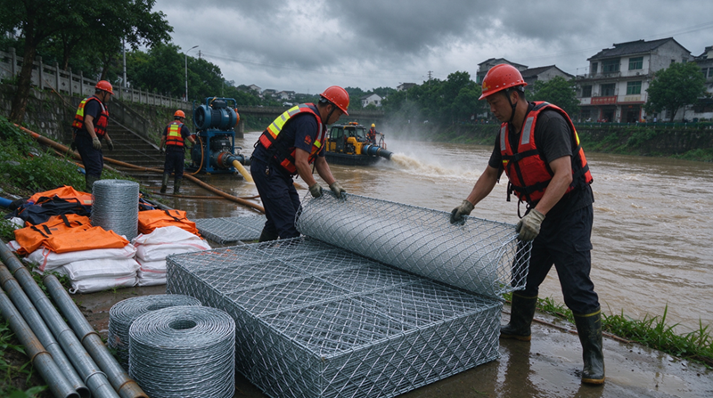 Changshu Jianghe Flood Prevention Products Delivers Gabion & Galvanized Mesh Materials for Inner Mongolia Emergency Drainage Support Project